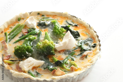 Homemade French food, quiche photo