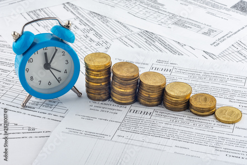 Penalty increase over time, receipt with accrued interest on electricity