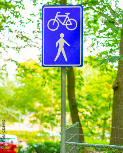 dutch road sign bicycle and footpath photo