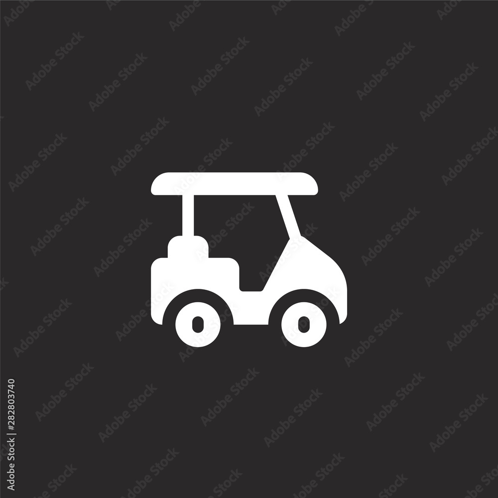 golf cart icon. Filled golf cart icon for website design and mobile, app  development. golf cart icon from filled golf collection isolated on black  background. Stock Vector | Adobe Stock