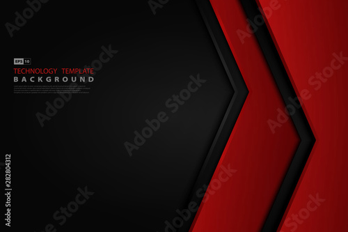 Abstract gradient red on black template technoloty design background. illustration vector eps10 photo