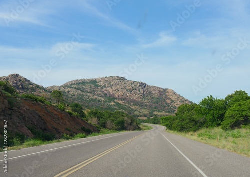 Scenic drive to Mt. Scott at Comanche County, Oklahoma. photo