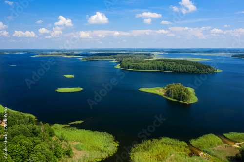 Fototapeta Naklejka Na Ścianę i Meble -  Aerial view on beautiful lake in national park