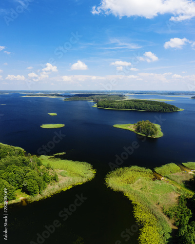 Fototapeta Naklejka Na Ścianę i Meble -  Braslaw lake national park aerial landscape