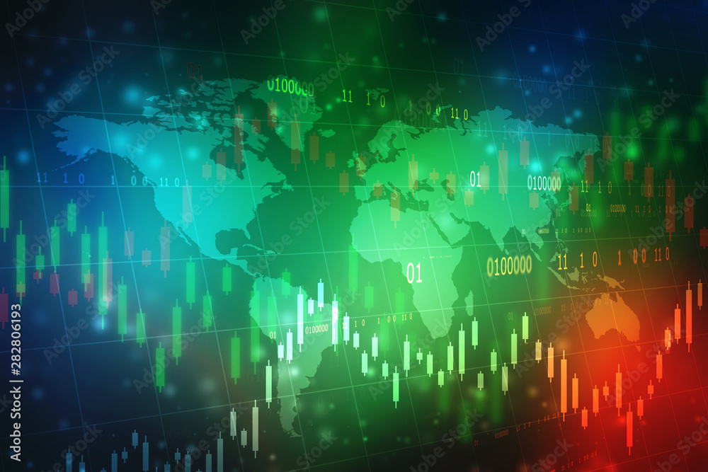 Stock market chart. Business graph background, Financial Background, Candle Stick Stock Market Graph background