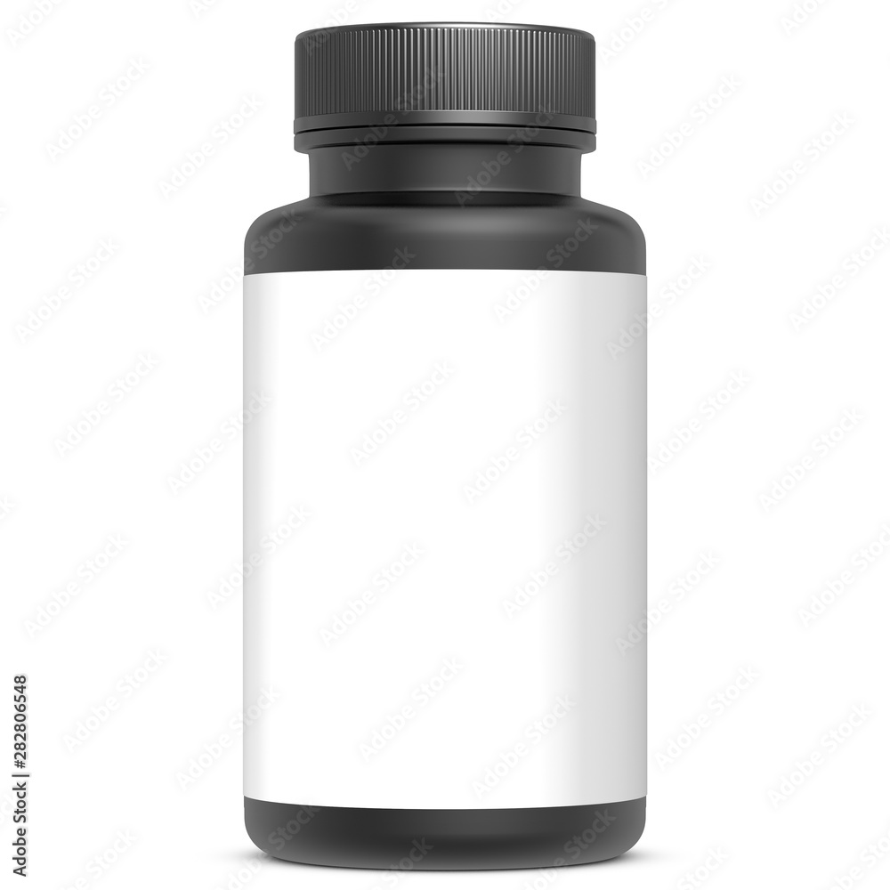 Realistic 3D bottle mock up on white background.3D Rendering Realistic 3D bottle mock up on white background.3D Rendering