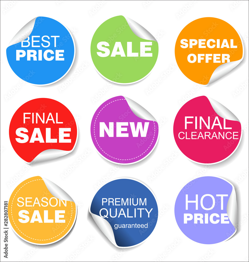 modern colorful sale stickers collection modern colorful sale stickers collection