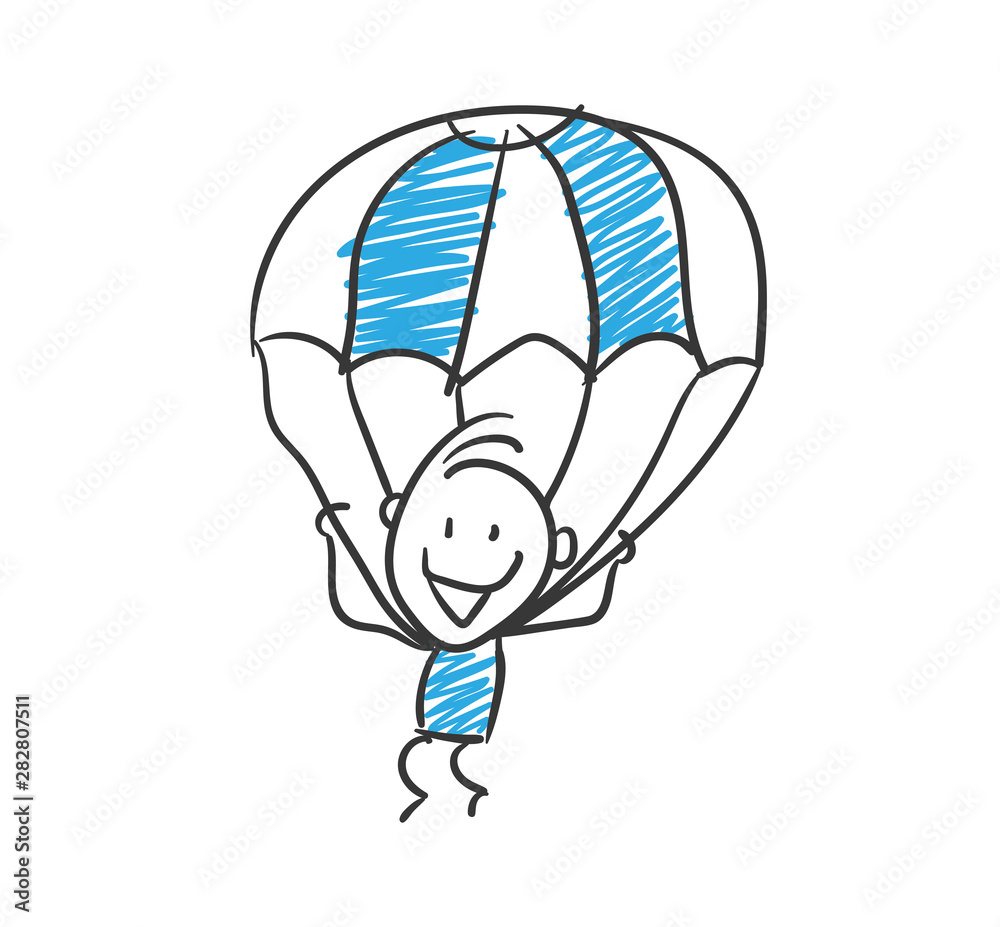 Stickman Blue: Parachute. (Nr. 33)	