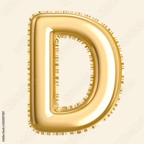 Golden color balloon letter D