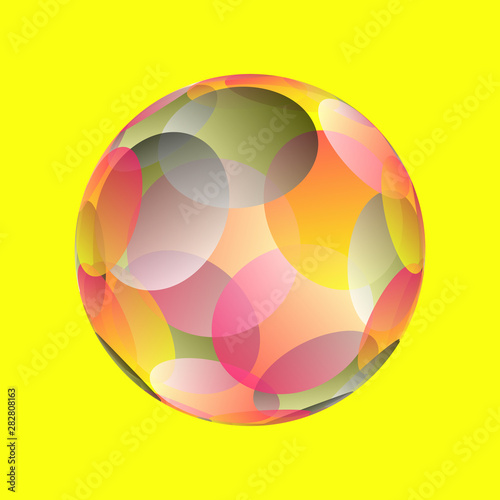 facets bubble yellow pink