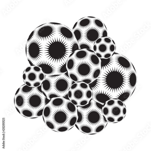 stars balls cluster black white