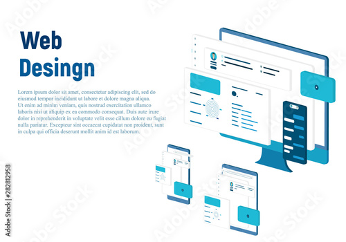 Website template design. Modern vector illustration concept of web page design for website and mobile website development. Easy to edit and customize.