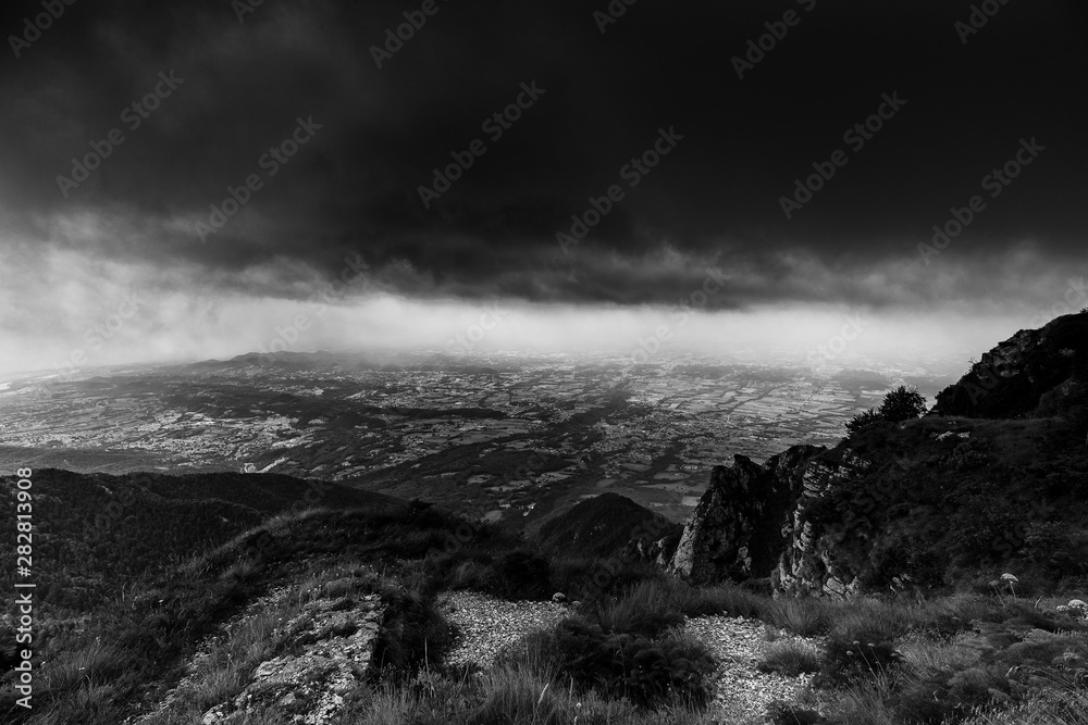 Storm in Mount Grappa in Italy