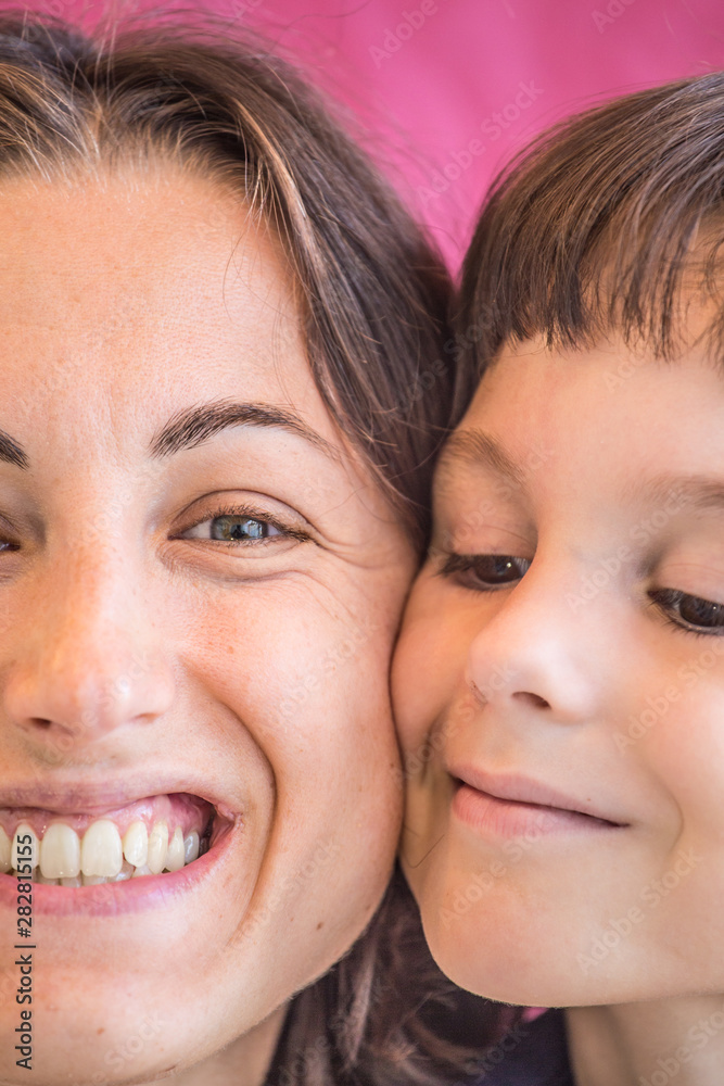 Portrait of a boy with mom. Portrait of a boy with mom.