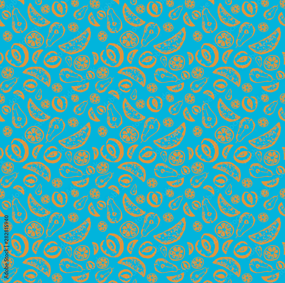 pattern fruit arbus peach pear grapefruit