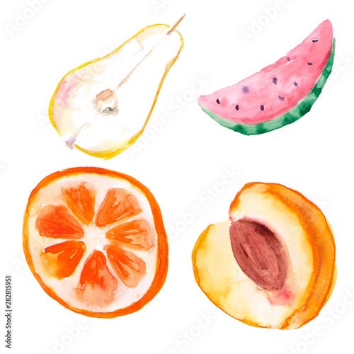 Fototapeta Naklejka Na Ścianę i Meble -   fruit arbus peach pear grapefruit