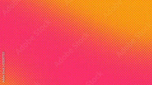 Orange and magenta dotted background in pop art retro style  vector illustration