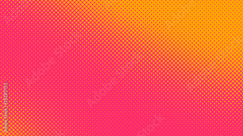 Orange and magenta dotted background in pop art retro style, vector illustration