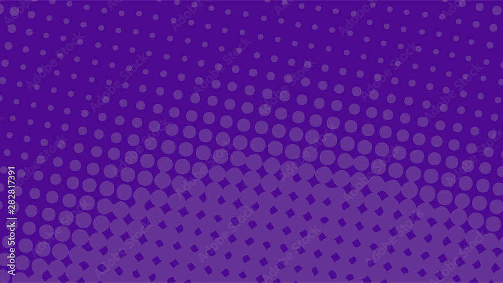 Purple dotted background in retro pop art comic style, vector illustration