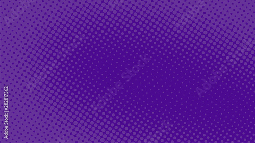 Purple retro pop art background with halftone dots