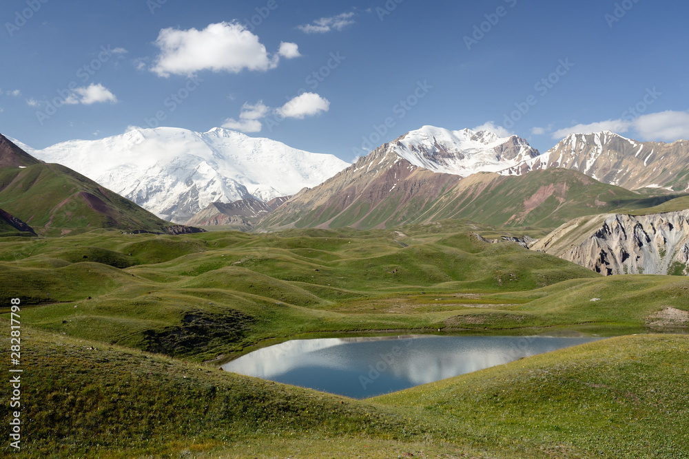 View on the Alay Valley near Lake Tolpur, Kyrgyzstan.