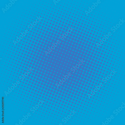 Blue retro pop art background with halftone dots
