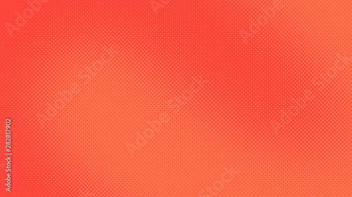 Red pop art background in vitange comic style with halftone dots, vector illustration template for your design