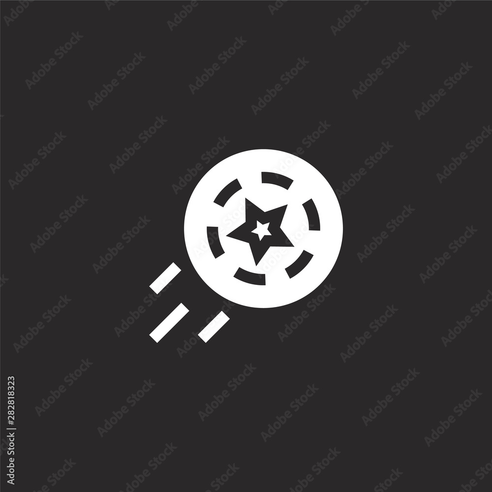 frisbee icon. Filled frisbee icon for website design and mobile, app  development. frisbee icon from filled dogs collection isolated on black  background. Stock Vector | Adobe Stock