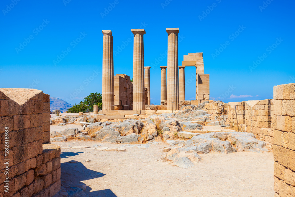 Lindos Acropolis and beach, Rhodes