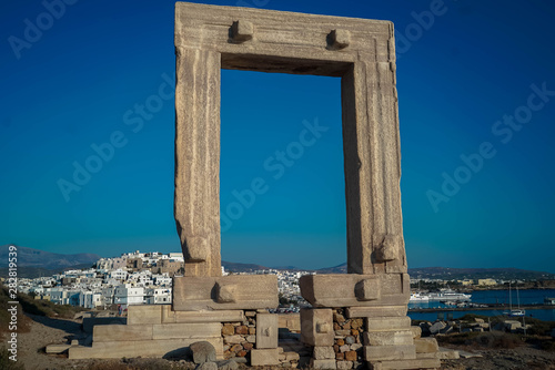 The ancient mycenean archaeological temple site in Naxos