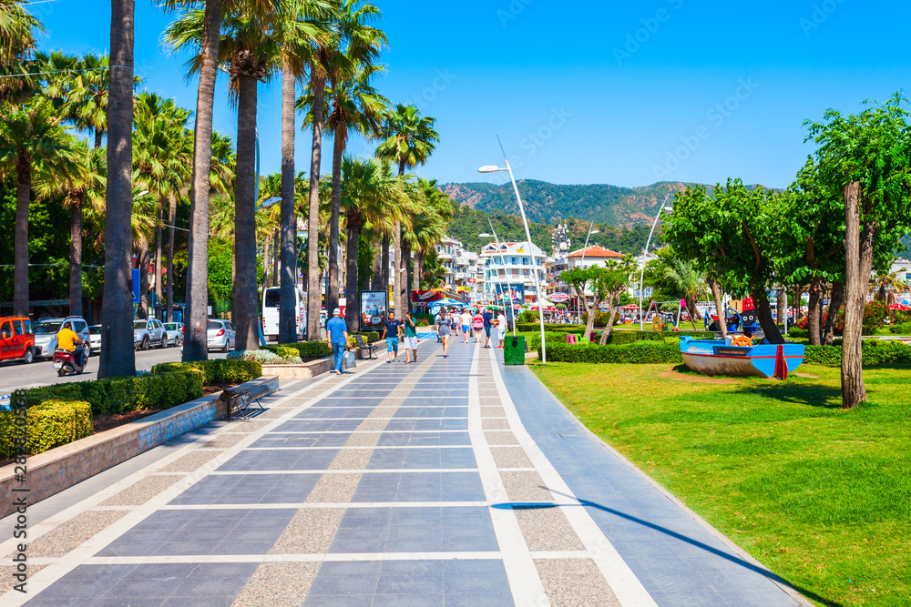 Marmaris city promenade in Turkey