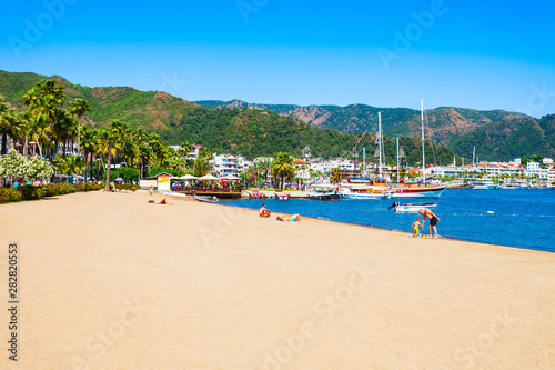 Fototapeta Naklejka Na Ścianę i Meble -  Marmaris city beach in Turkey