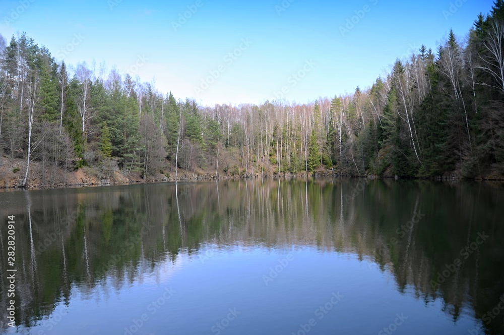 lake in the middle of the forest