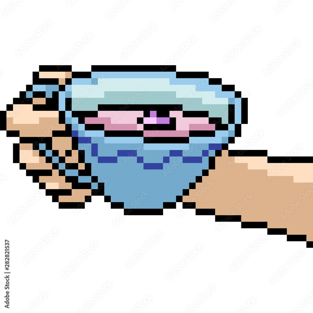 Fototapeta premium vector pixel art tea drink