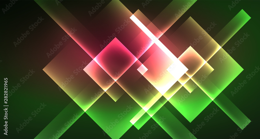Neon geometric abstract background in hipster style on light background. Space retro design. Color geometric pattern. Square shape abstract background. Neon geometric abstract background in hipster style on light background. Space retro design. Color geometric pattern. Square shape abstract background.
