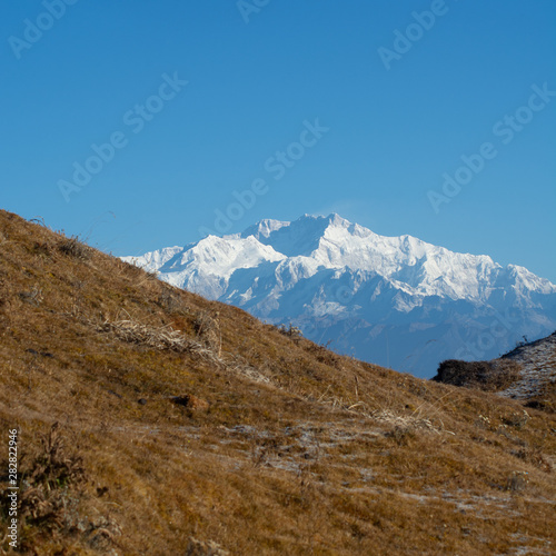 Kanchenjunga Range in Himalayas, landscape photography taken in the morning
