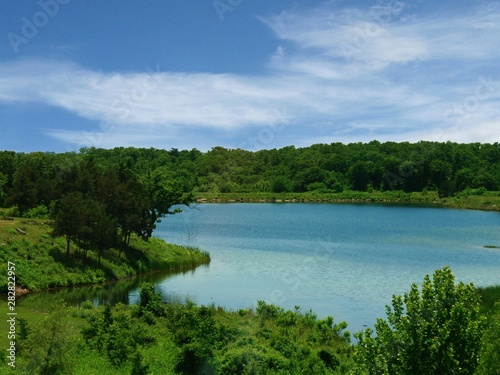 Refreshing view of a lake at Chickasaw National Recreation Area in Davis  Oklahoma