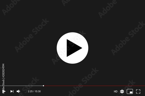 Video player bar template for your design for web site and app