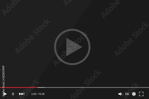 Video player bar template for your design for web site and app