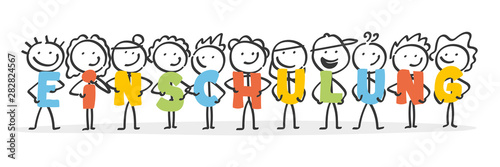 Vektor Illustration Strichmännchen Kinder
