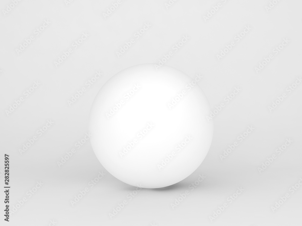 White spherical 3d object with soft shadow