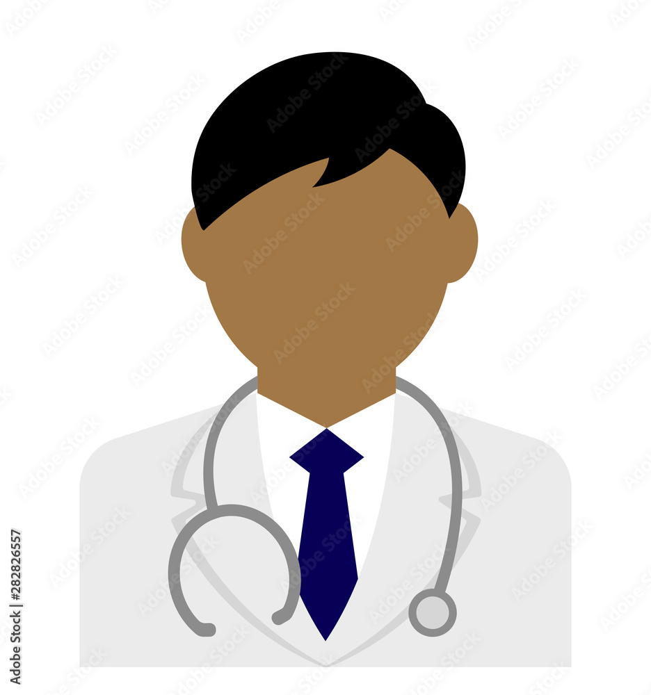 Young male worker avatar flat illustration (upper body) / doctor Young male worker avatar flat illustration (upper body) / doctor