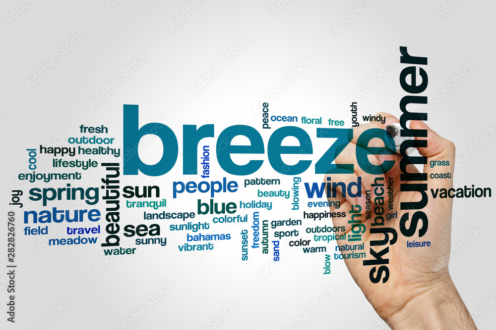 Breeze cloud concept on grey background Breeze cloud concept on grey background