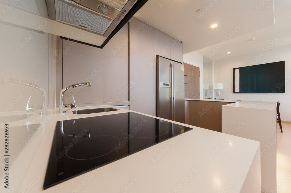 Modern, bright, clean, kitchen interior Modern, bright, clean, kitchen interior