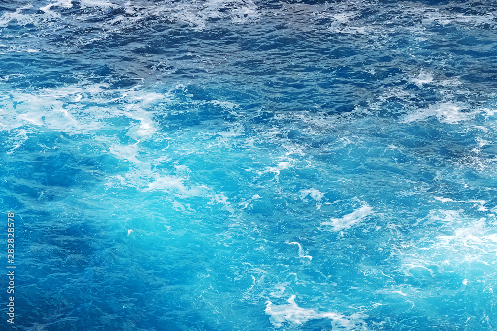 Shot of sea of ocean surface with moving water making foam . Shot of sea of ocean surface with moving water making foam .