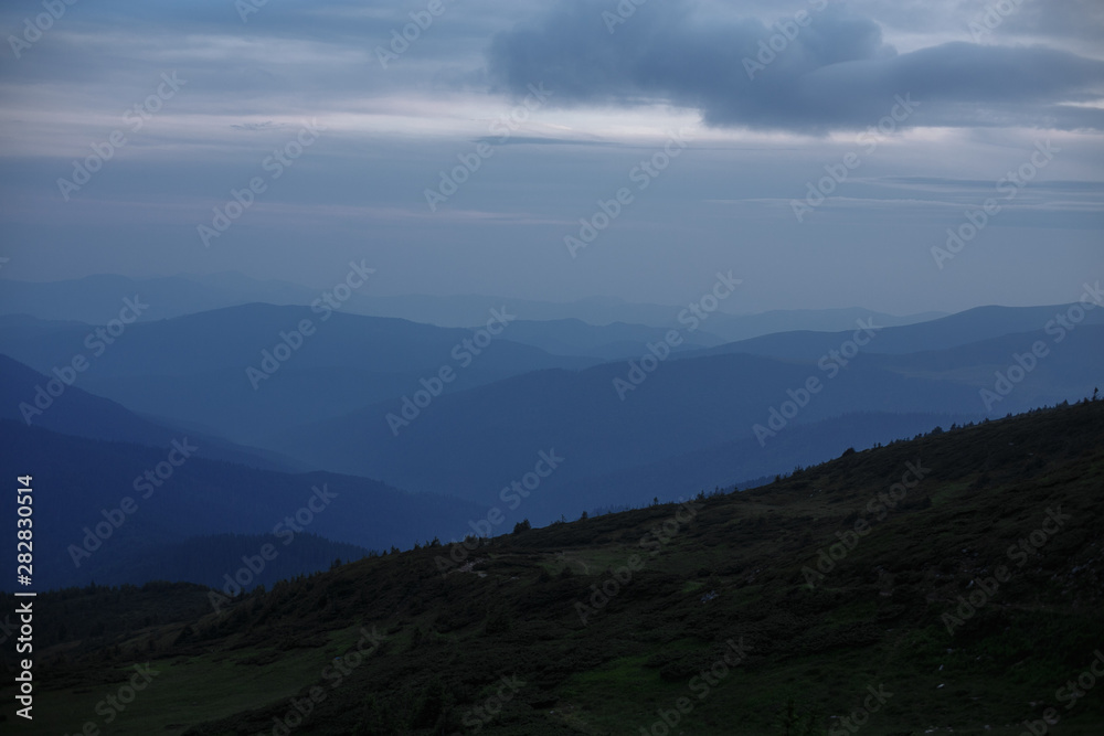 evening mountains indicated by fairy clouds evening mountains indicated by fairy clouds