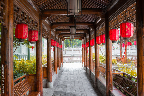 Red lanterns at Tianyi Pavilion in Ningbo, China