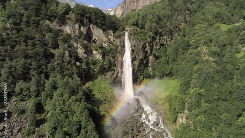 Aerial view of Foroglio waterfall, Switzerland