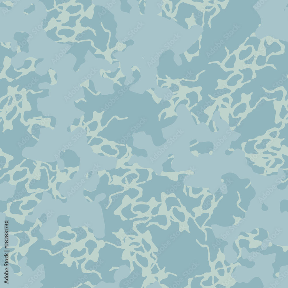 Winter camouflage of various shades of light blue colors Winter camouflage of various shades of light blue colors