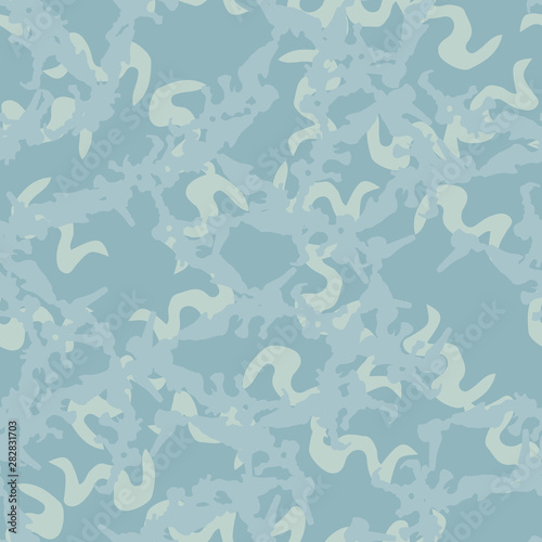 Winter camouflage of various shades of light blue colors